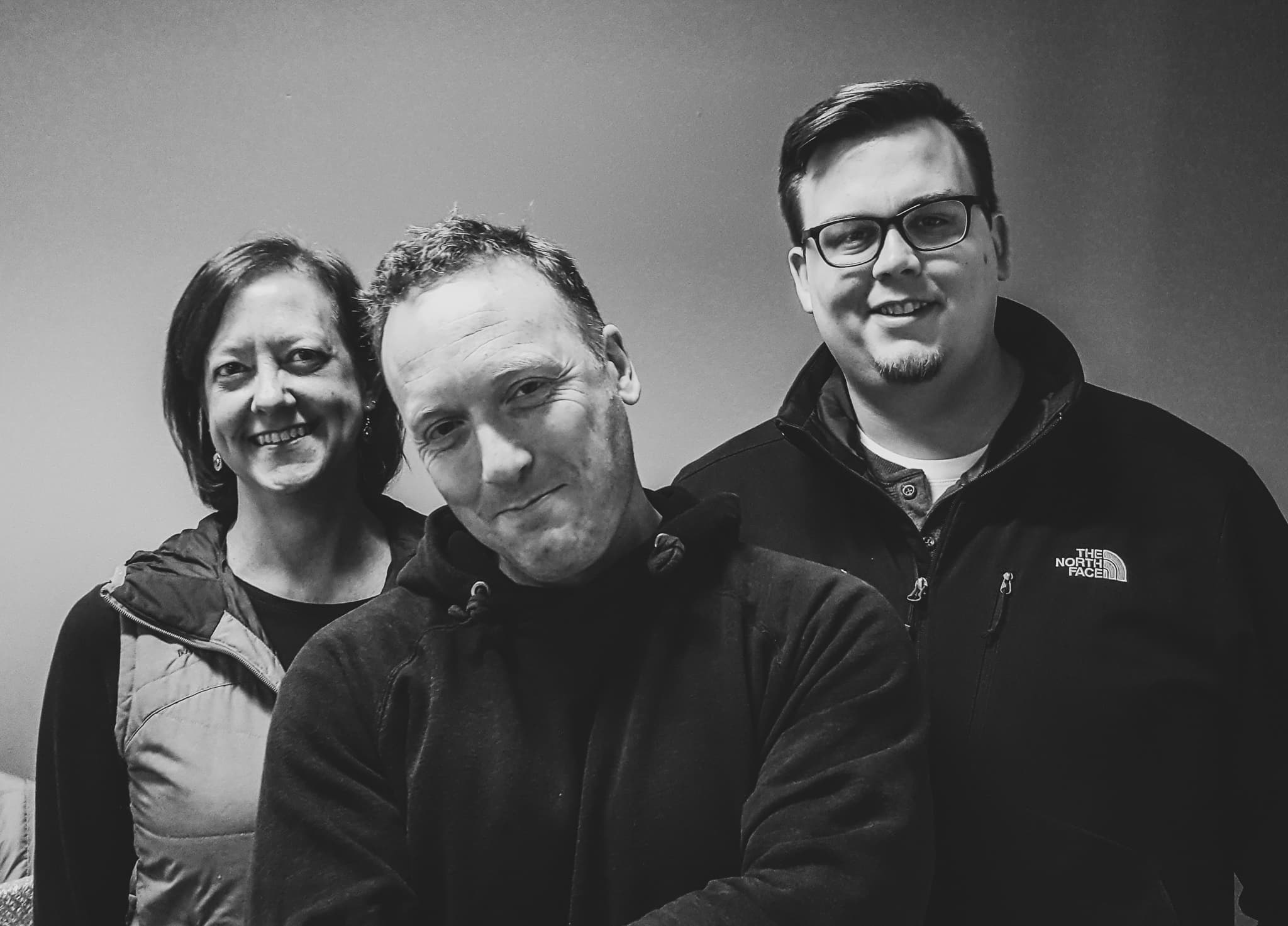 Three of the team on a supplier visit