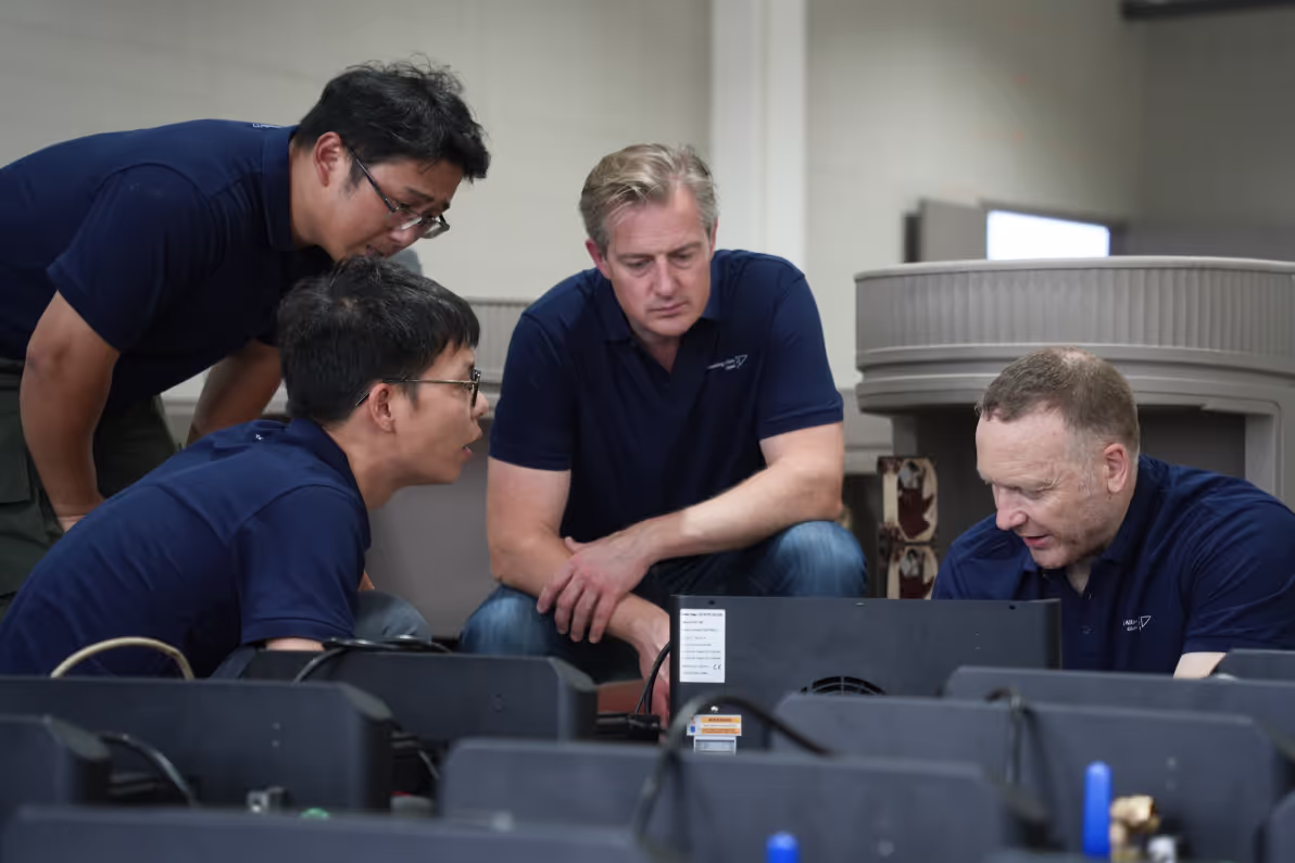 A project kick-off meeting with the engineering team