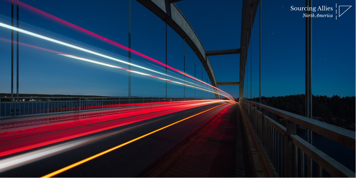 China supply chain trends - Bridge with lights